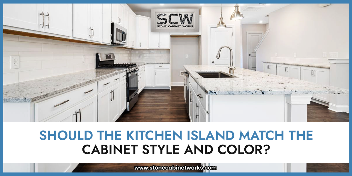 Should the kitchen island match the cabinet style and color