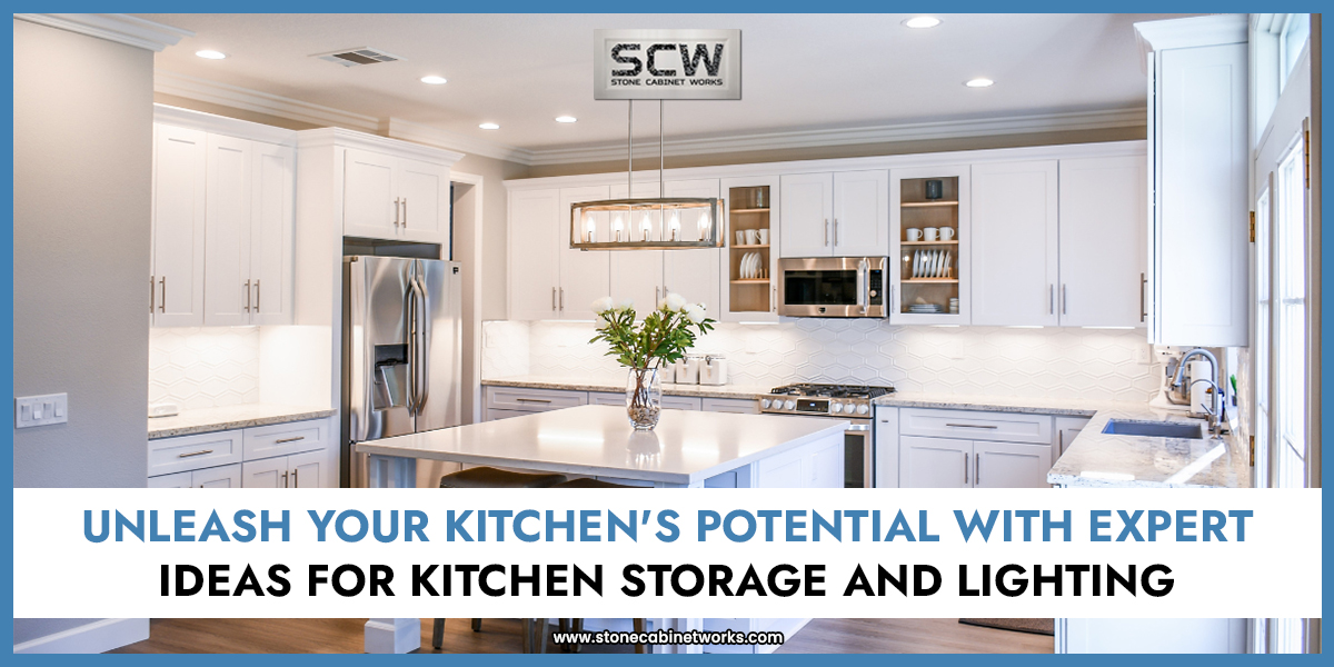 Unleash your kitchen's potential with expert ideas for kitchen storage and lighting