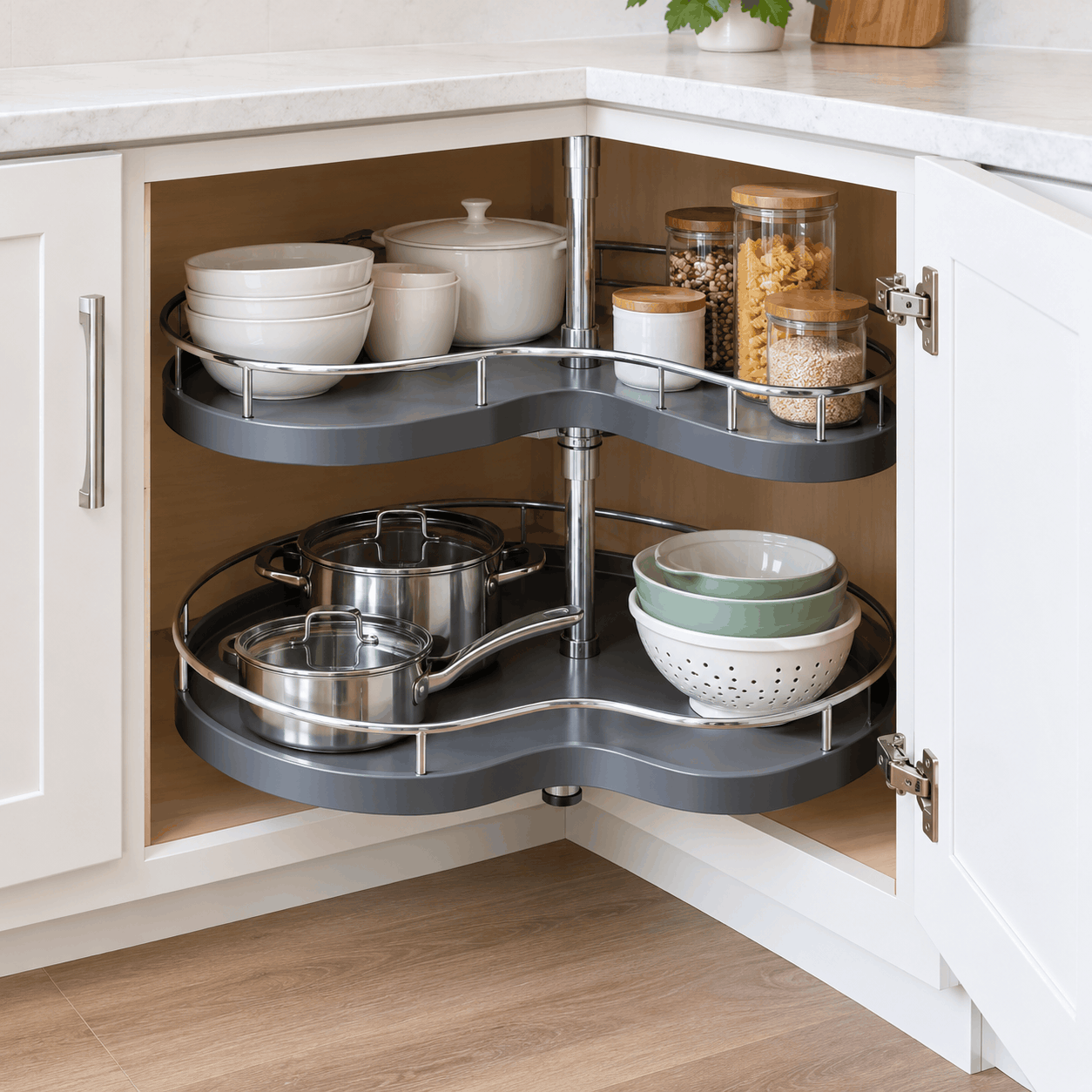 For corner cabinets